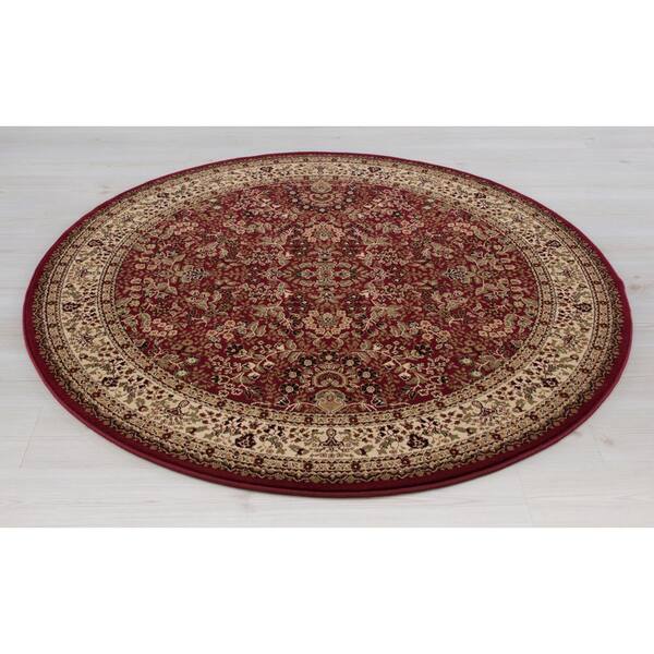 Persian Classics Sarouk Red 8 ft. Round Area Rug
