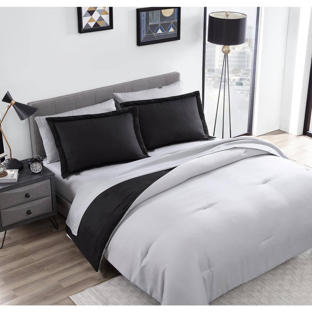 The Nesting Company 7-Piece Black and Gray Queen Chestnut Reversible ...