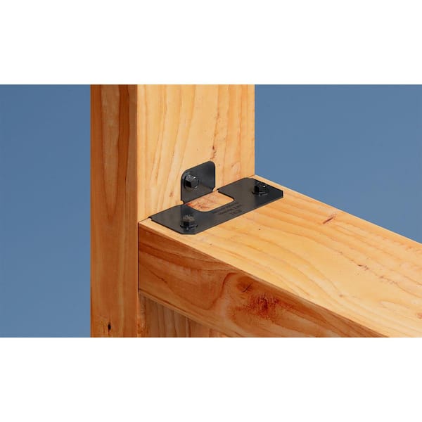 Outdoor Accents ZMAX, Black Powder-Coated Rigid Tie Rail Connector for 2 x Joist/Post