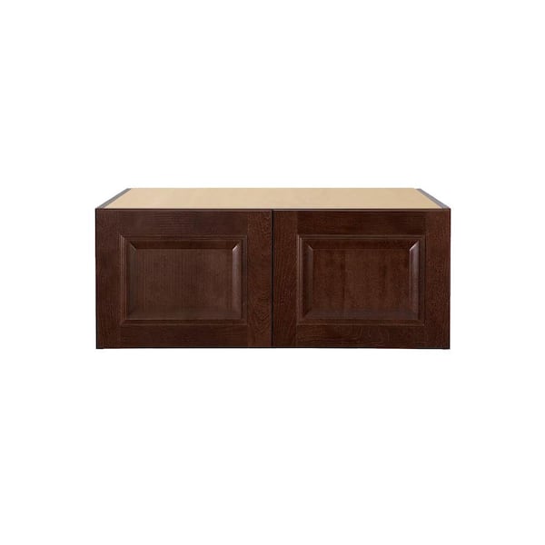 Kunal Kitchens Charlotte Raised 36 in. W x 18 in. H x 24 in. D in Bordeaux Plywood Assembled Wall Cabinet