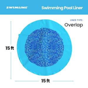 15 ft. Swirl Blue Round Above Ground Pool Liner 52 in. Deep