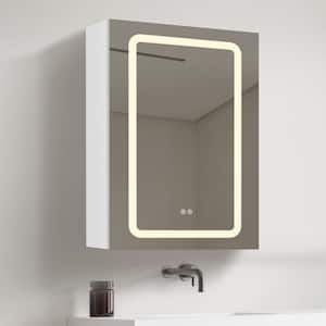 20 in. W x 30 in. H Rectangular Aluminum Anti-Fog Dimmable White Smart Lighted Medicine Cabinet with Mirror for Bathroom