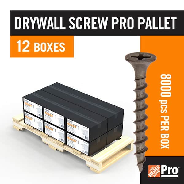 #6 x 1-1/4 2.65 mm Coarse Thread Phillips Bugle Head Phosphate Drywall Screw Pallet (12 Boxes)