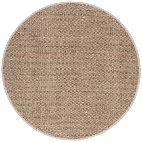 Natural Fiber 6 ft. x 6 ft. Natural/Beige Solid Round Area Rug