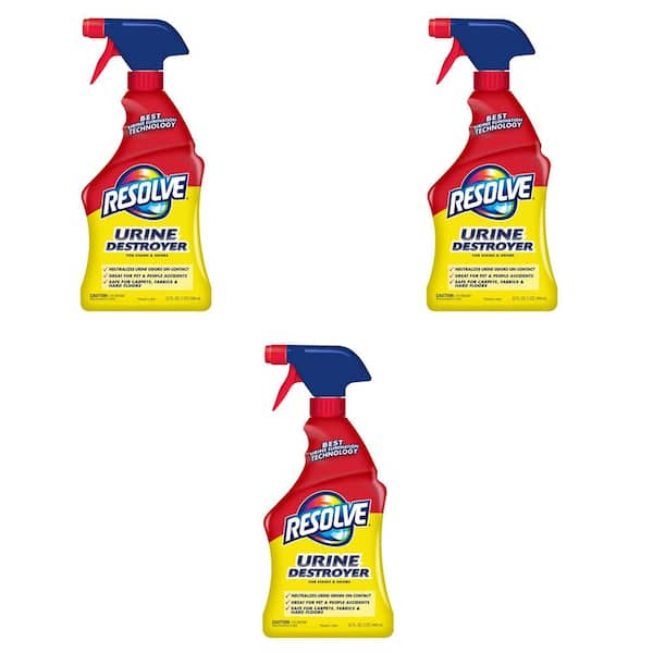 analogía Que Instalación Resolve 32 oz. Pet Urine Destroyer and Odor Remover Carpet Cleaner Spray  (3-Pack) 19200-99487-3 - The Home Depot