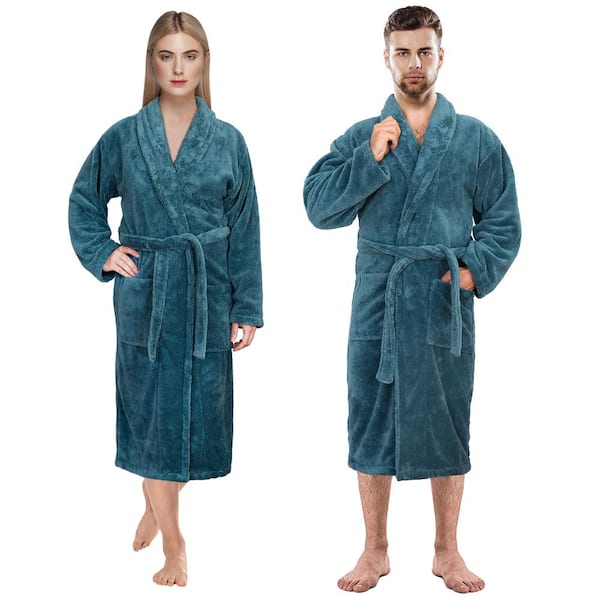 ASL American Soft Linen, Mens and Womens Robes, M-L, Colonial Blue  BR-M-L-Colonial--W23 - The Home Depot