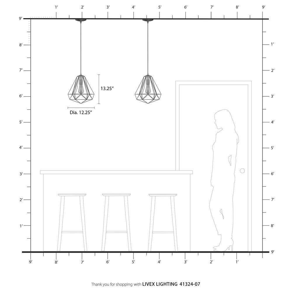 Contemporary Bronze Geometric Mini Pendant Light