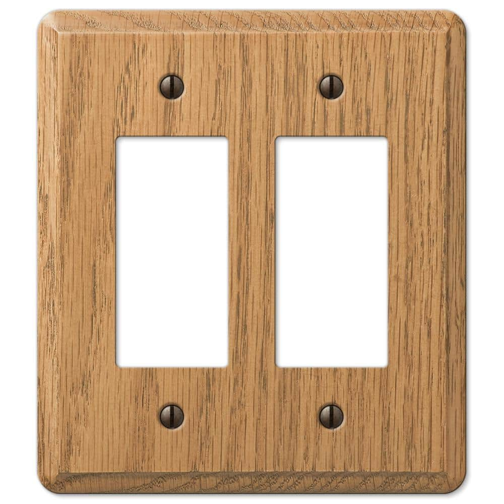 AMERELLE Contemporary 2 Gang Rocker Wood Wall Plate - Light Oak 901RRL ...