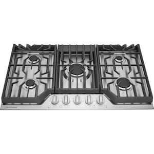 36 in. Gas Cooktop in Stainless Steel with 5-Burners