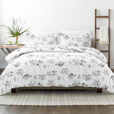 Gray - Floral - Comforters - Bedding - The Home Depot