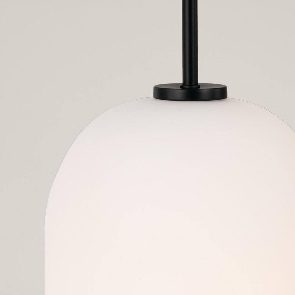 Matte Black Glass and Nickel Indoor/Outdoor Pendant Light