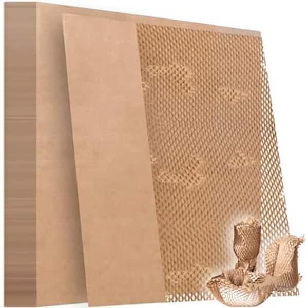 N/A 50-Piece Honeycomb Packing Paper Sheets 14.5 x 11 Brown Recyclable Cushioning Wrap for Moving Shipping Gifts
