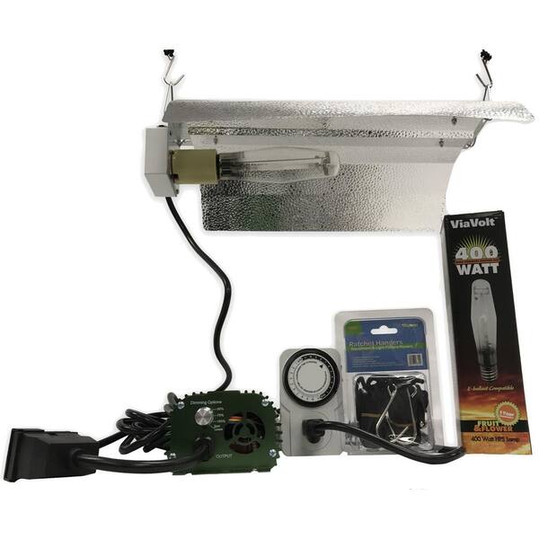 ViaVolt 1-Light 400-Watt HPS/MH White Grow Light System with Timer/Remote Ballast and Reflector