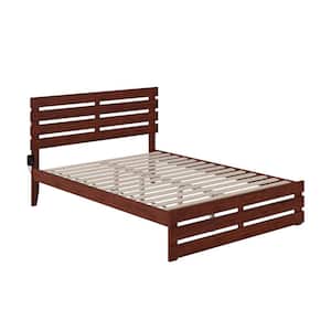 Oxford Walnut Queen Bed with Footboard and USB Turbo Charger