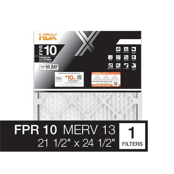 HDX 21.5 in. x 24.5 in. x 1 in. Premium Pleated Air Filter FPR-10, MERV-13
