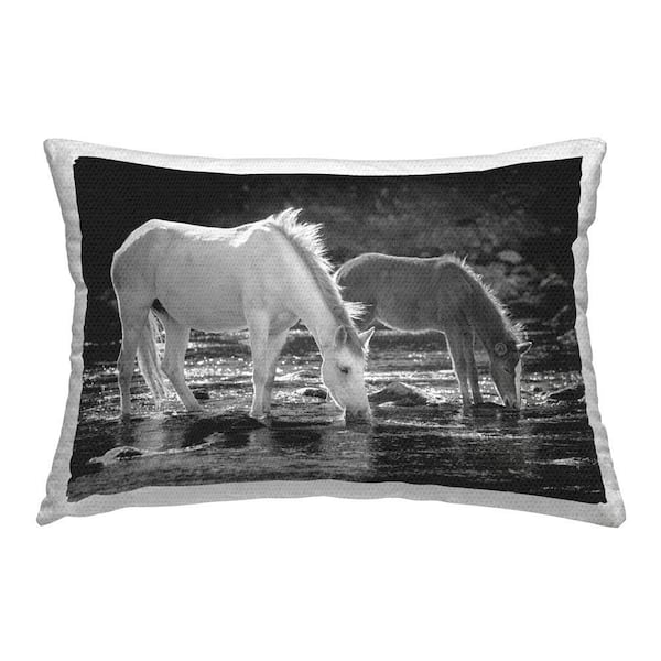 Stupell Industries Horse & Foal on Shore Outdoor Printed Throw Pillow by JG Studios