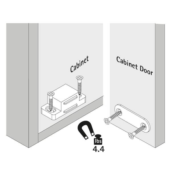 4.4 lbs. Magnetic Catch, White (1-Pack)