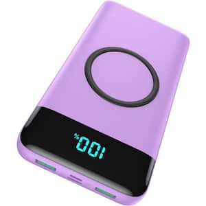 Etokfoks 30,800mAh Portable Charger Power Bank 25-Watt Fast Charging with  Wireless Charger and LED Display in Pink - (1-Pack) MLPH005LT537 - The Home  Depot