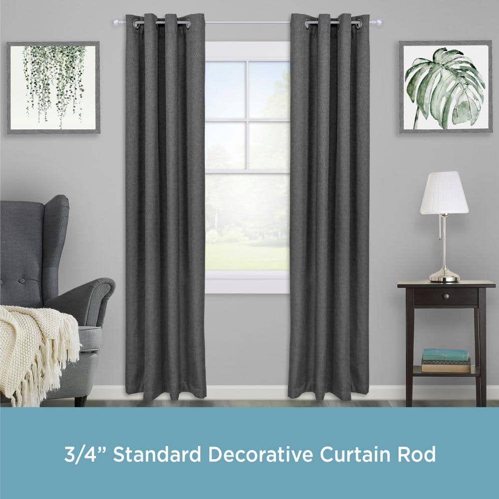 Satin Nickel Adjustable Curtain Rod with Ball Finials