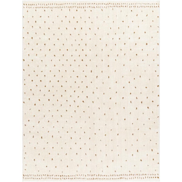 Freud Burnt Orange/Cream Dots 8 ft. x 10 ft. Indoor Area Rug