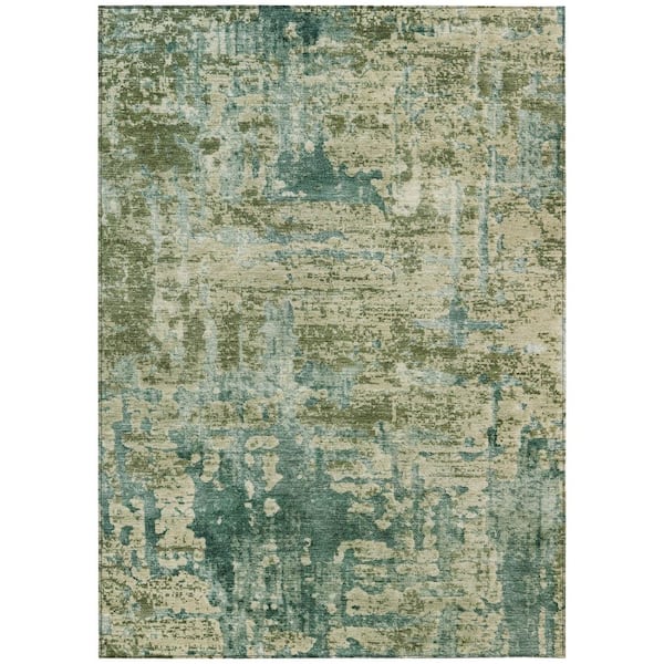 Chantille Machine Washable Indoor/Outdoor Abstract ACN2750 Green 5 ft. x 7 ft. 6 in. Area Rug