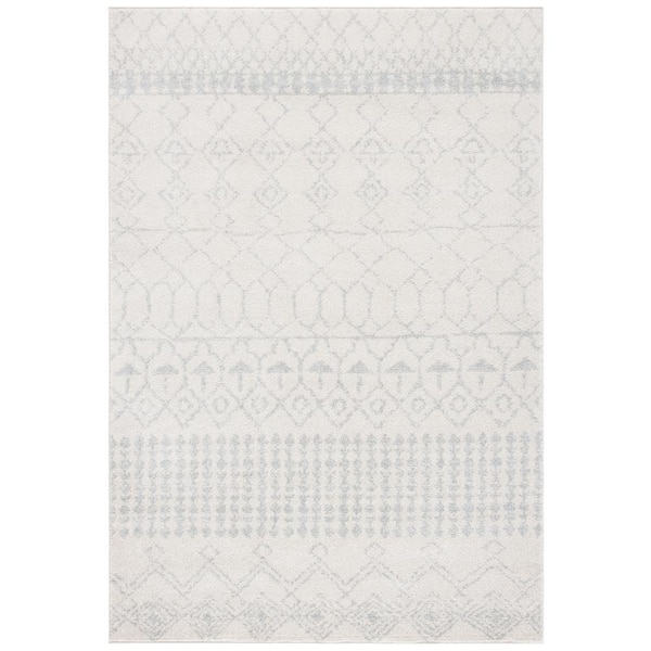 SAFAVIEH Tulum Ivory/Light Gray 9 ft. x 12 ft. Moroccan Area Rug