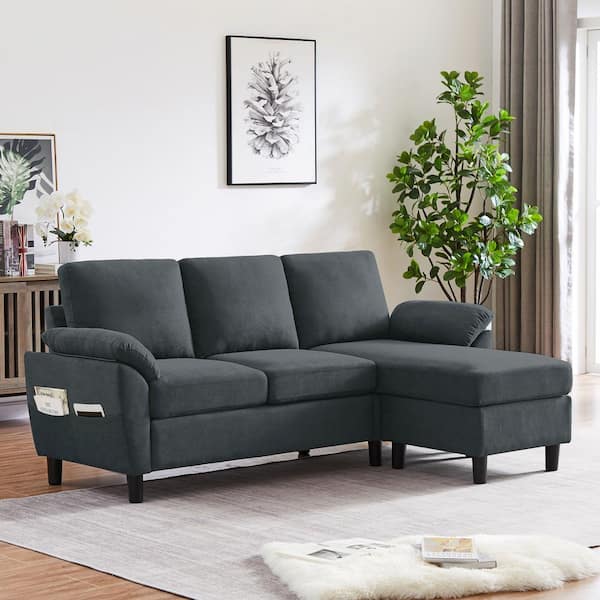 Sectional couch with on sale mini fridge