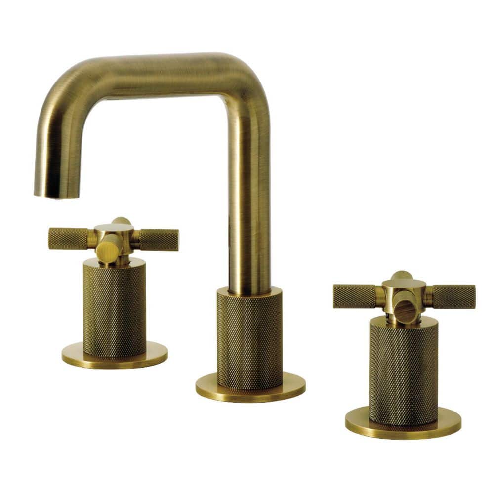 Convergent Deck Mount 2-Handle 8 in. Widespread Bathroom Sink Faucet in Antique Brass price history on PriceWatchPro