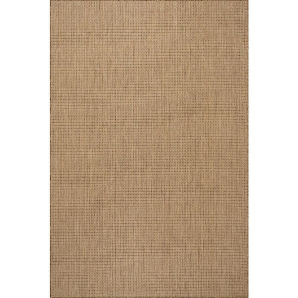 Tirzah Modern Light Brown 8 ft. x 10 ft. Outdoor Area Rug