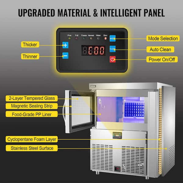 VEVOR 110 lb. / 24 Hour Commercial Freestanding Only Food Grade