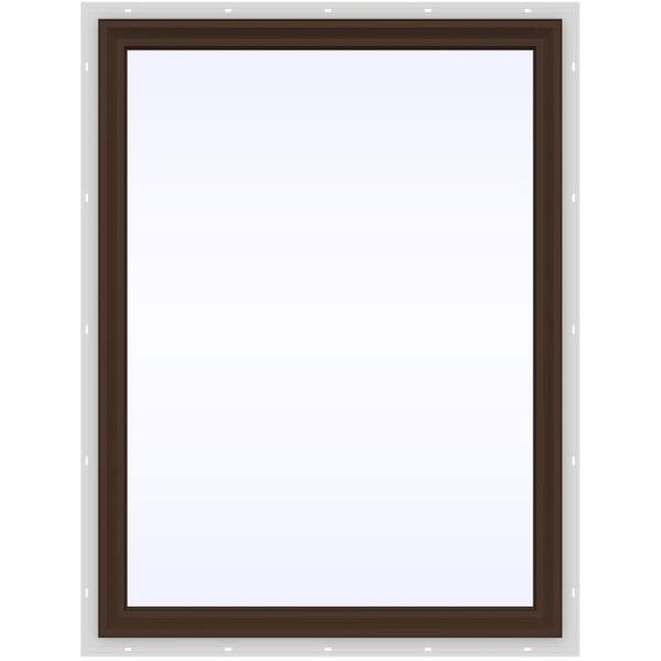 JELD-WEN 35.5 in. x 47.5 in. V-2500 Series Brown Painted Vinyl Picture Window w/ Low-E 366 Glass