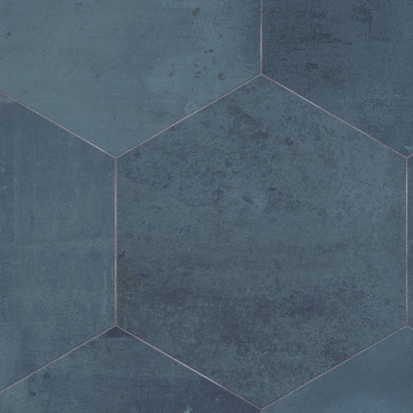 Argillos Hex Deep Blue 21 in. x 24 in. Porcelain Floor and Wall Tile (10.2 sq. ft. /Case)