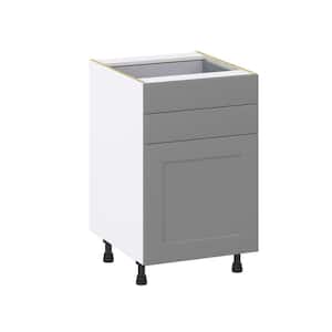 Bristol Painted 21 in. W x 34.5 in. H x 24 in. D  Slate Gray Shaker Assembled Base Kitchen Cabinet with 2 Drawers