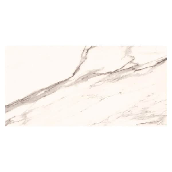 Kaia Brixan Beige 12 in. x 24 in. Stone Look Matte Porcelain Wall and Floor Tile Sample