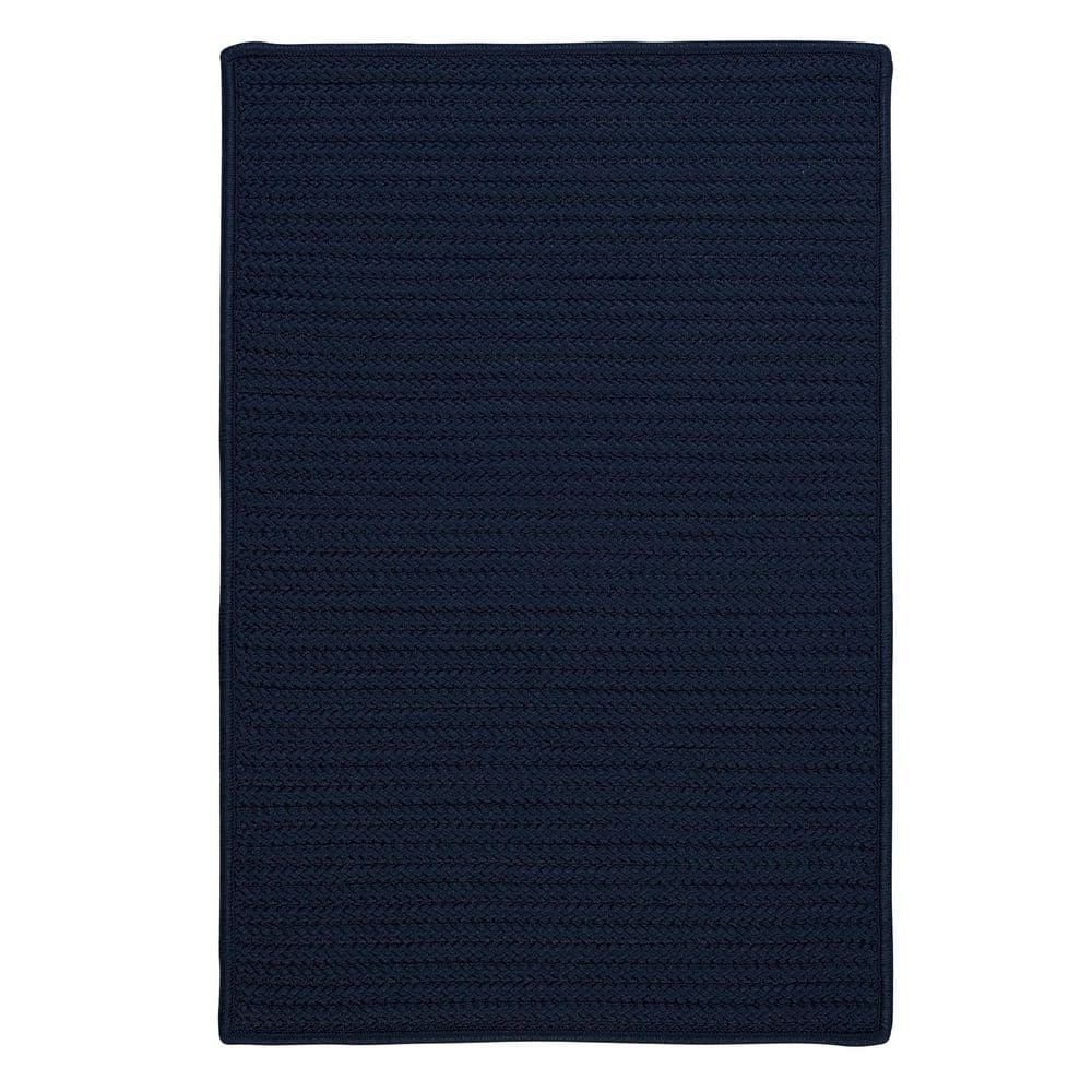 Simply Home Navy 8 ft. x 11 ft. Solid Indoor/Outdoor Area Rug