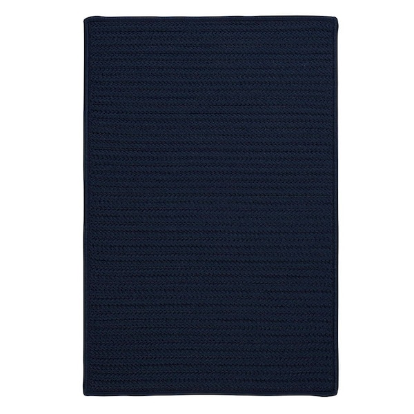 Simply Home Navy 8 ft. x 11 ft. Solid Indoor/Outdoor Area Rug