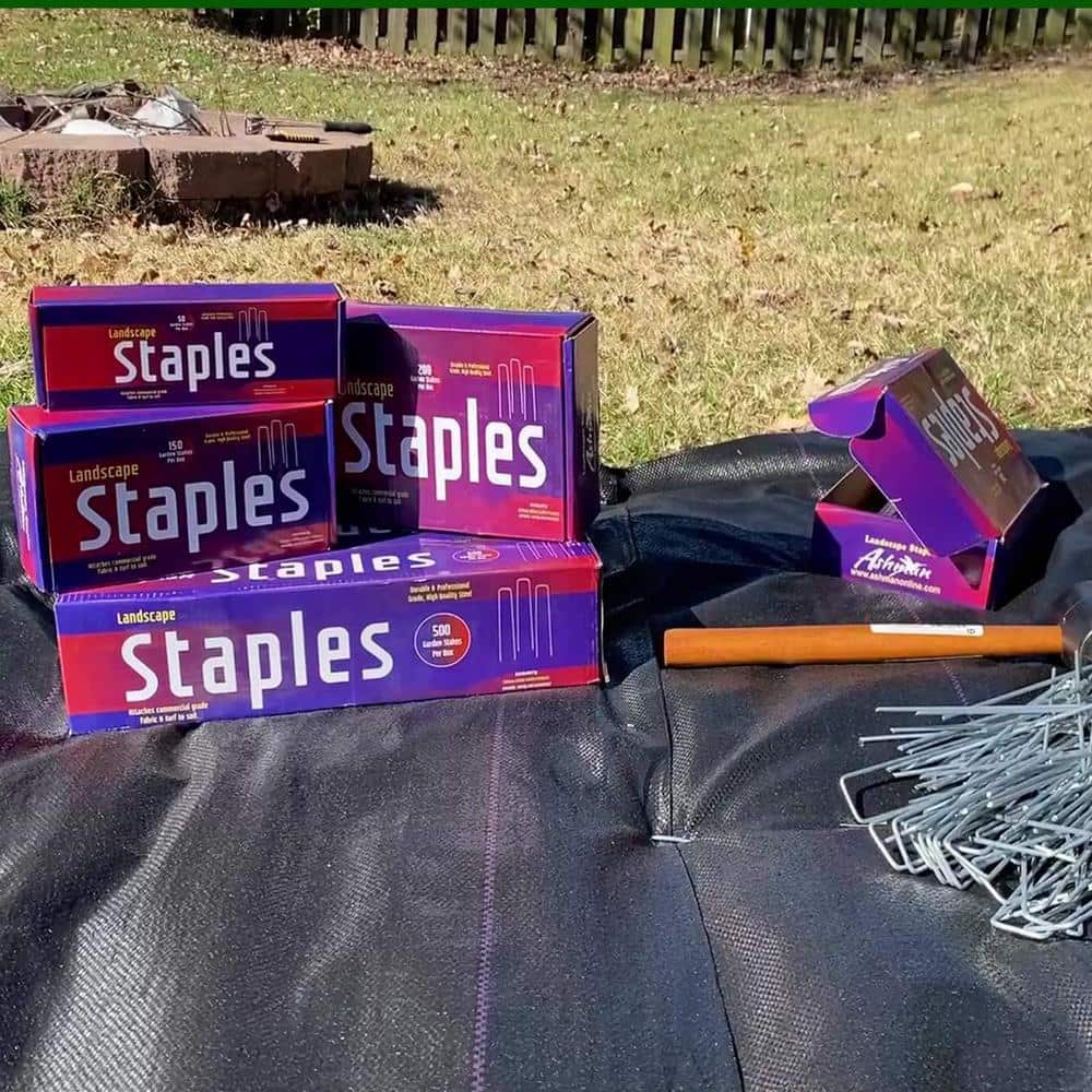 Heavy Duty Silver Galvanized Landscape Staples, 500 Count