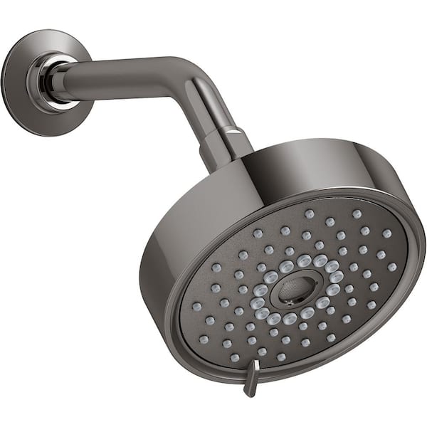 KOHLER Purist 3-Spray Patterns 5.5 in. Single 1.75 GPM Wall Mount Fixed Shower Head in Vibrant Titanium