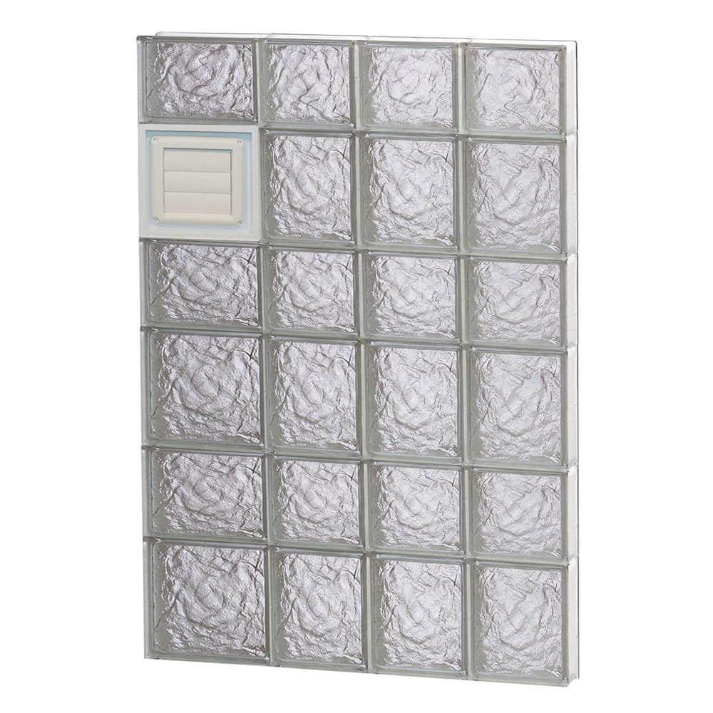25 in. x 40.5 in. x 3.125 in. Frameless Ice Pattern Glass Block Window with Dryer Vent price history on PriceWatchPro