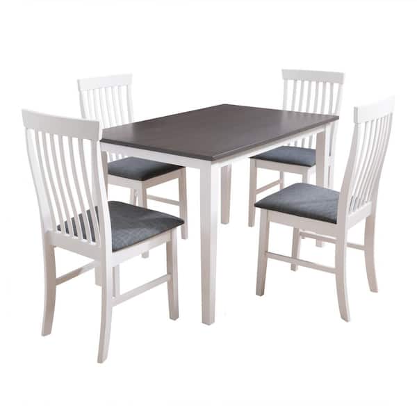 CorLiving Michigan White and Grey 5-Piece Dining Set