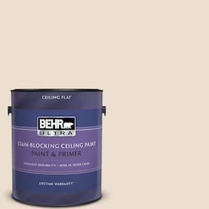 1 gal. #W-F-120 Natural Linen Ceiling Flat Interior Paint and Primer