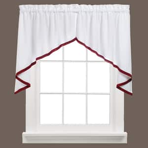 Kate 28 in. L Polyester Swag Valance Pair in Berry