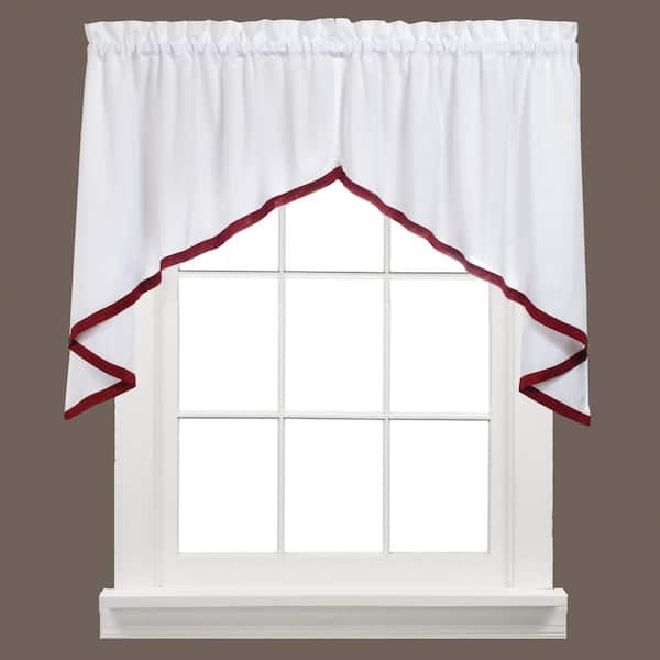 Saturday Knight Kate 28 in. L Polyester Swag Valance Pair in Berry