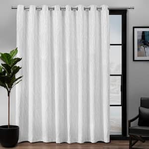 Forest Hill Patio Winter White Nature Woven Room Darkening Grommet Top Curtain, 108 in. W x 84 in. L