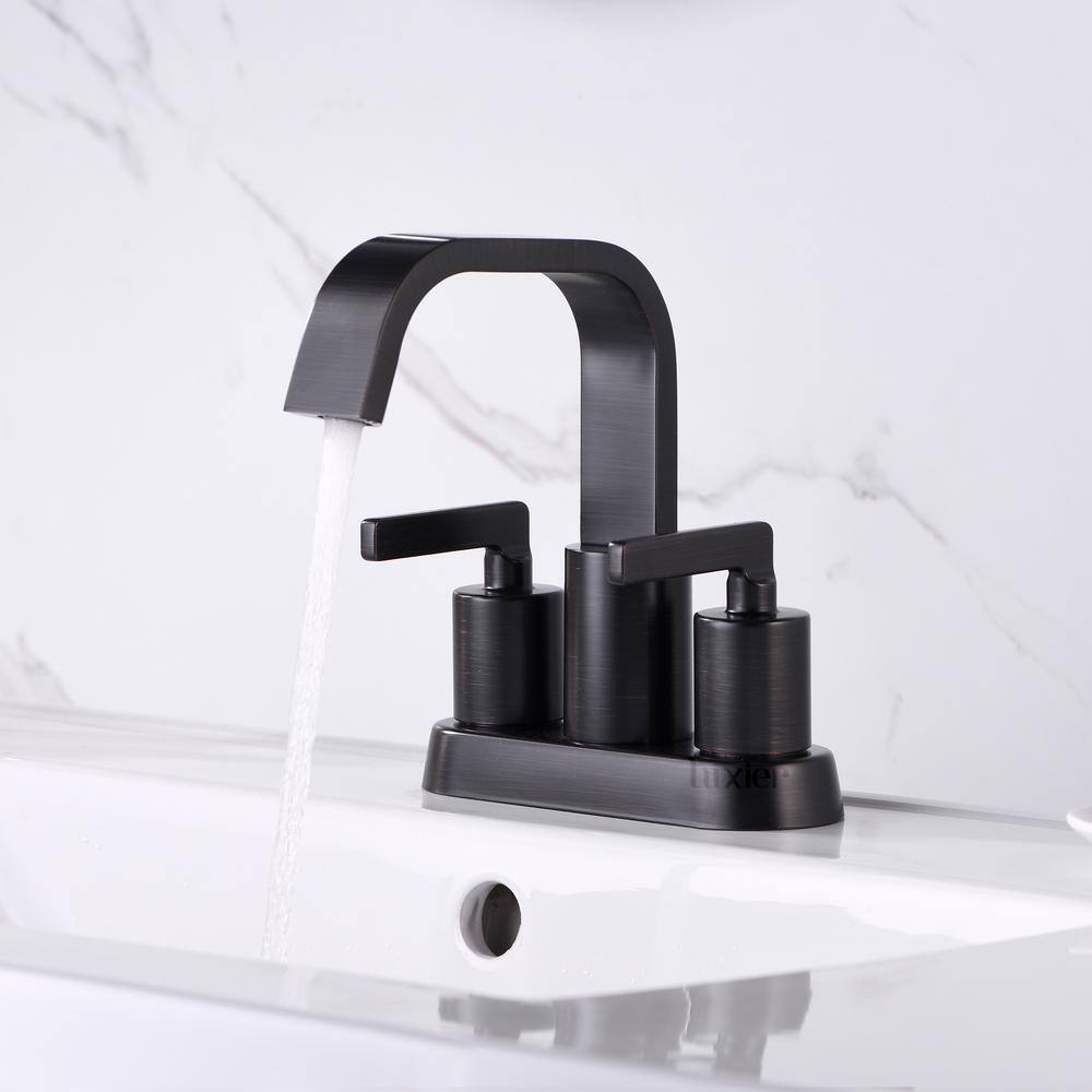 Oil Rubbed Bronze 4 in. Centerset 2-Handle Bathroom Faucet
