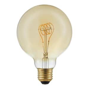 40-Watt Equivalent G30 Dimmable Horizontal Filament LED Vintage Edison Light Bulb Amber (1-Pack)