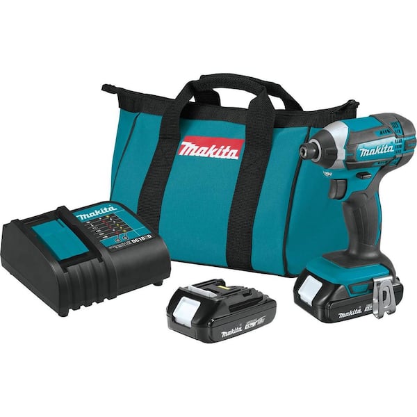 Makita 1.5 Ah 18V LXT Lithium-Ion Compact Cordless 1/4 in. Variable Speed Impact Driver Kit