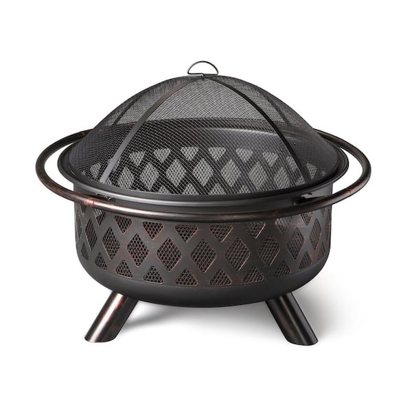 Endless Summer 30 in. D Bronze Finish Portable Lattice Wood Burning Fire Pit