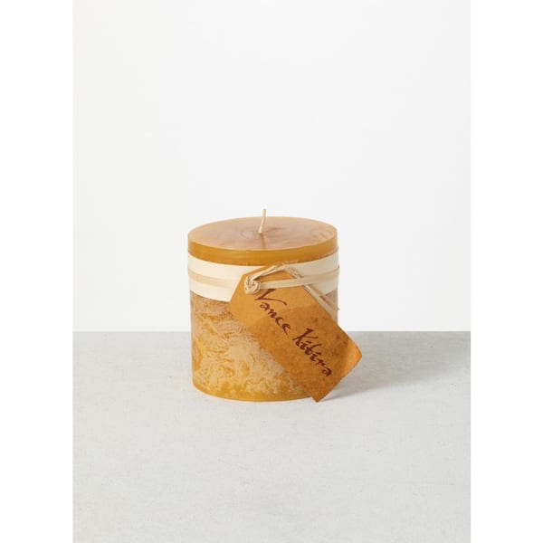 Vance Kitira 4.25 in. Brown Sugar Timber Pillar Candle