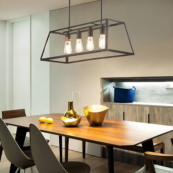 Black rectangle pendant light top